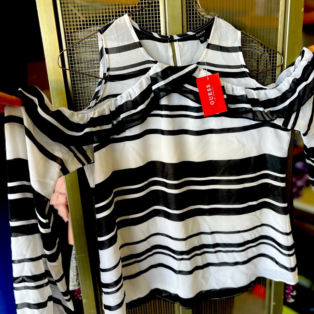 GUESS Cold Shoulder Blouse